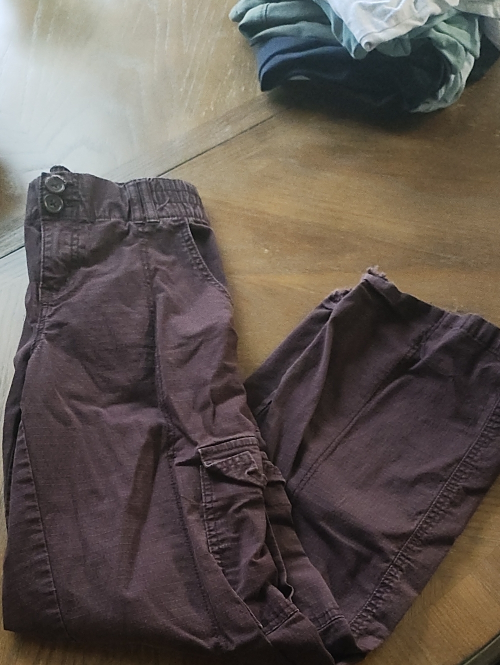 Junior's Casual Cargo Pants in Deep Plum